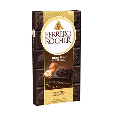 Chocolat noir et noisettes FERRERO ROCHER Tablette de 90g