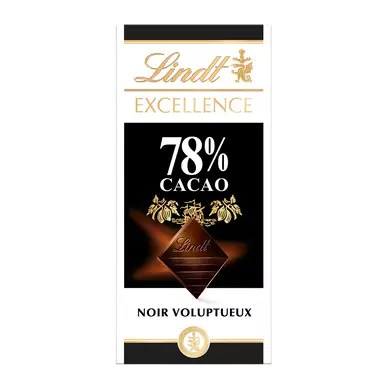Chocolat noir corsé 78% LINDT EXCELLENCE, Tablette de 100g