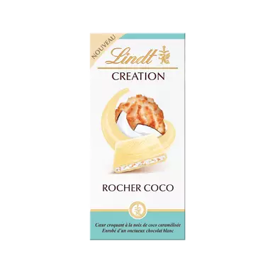 Création blanc rocher coco LINDT, tablette 145g
