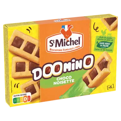 Gâteau avec nappage chocolat poudre et noisette doomino ST MICHEL 180g