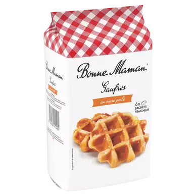 Gaufres liégeoises au sucre perlé BONNE MAMAN - x6 sachets - Le paquetde 300g