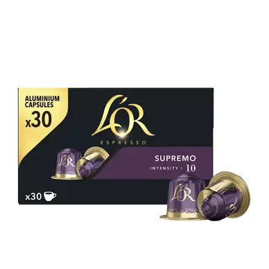 Café capsules L'OR ESPRESSO Supremo N°10 - Compatible NESPRESSO - x30