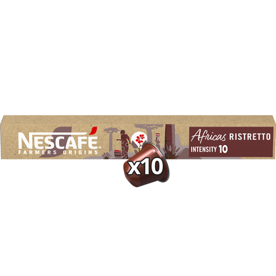 Café capsules NESCAFE FARMERS ORIGINS AFRICAS RISTRETTO N°10 - Afrique - compatible NESPRESSO - x10