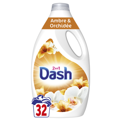 Lessive liquide Ambre et Orchidée DASH - x32 lavages