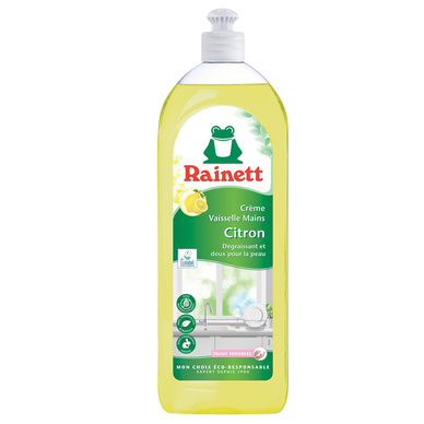 Liquide vaisselle main écologique crème citron RAINETT, 750ml