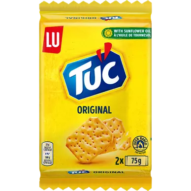 Biscuits apéritifs crackers salés Original TUC LU - Paquet de 75g