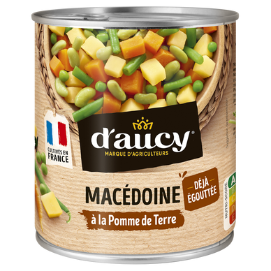 Macédoine de légumes égouttée D'AUCY - Boîte 530g