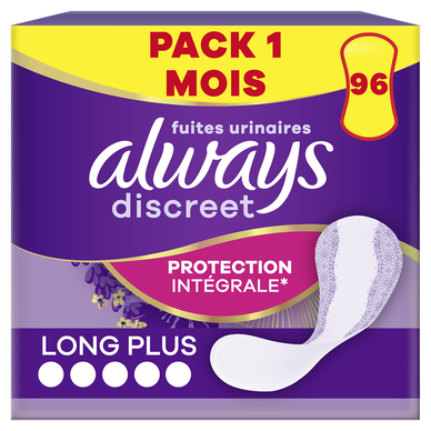 Protège-slip long plus ALWAYS DISCREET x24