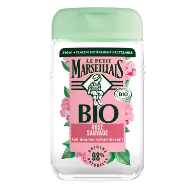 Gel douche bio hydratant rose sauvage LE PETIT MARSEILLAIS, 250ml