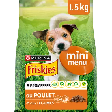 Croquettes pour petit chien Mini Menu Poulet FRISKIES - 1,5kg