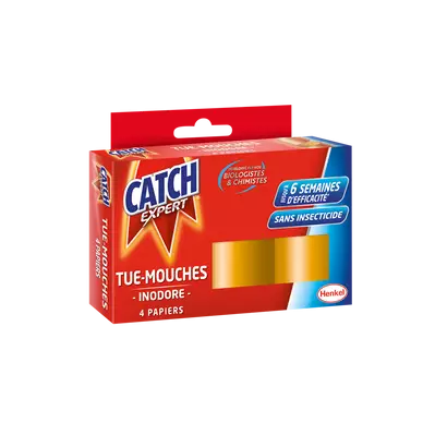 Papier tue-mouches CATCH, étui de 4 rouleaux