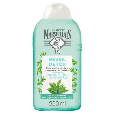 Shampooing réveil détox infusion thym&thé vert bio LE PETIT MARSEILLAIS, 250ml