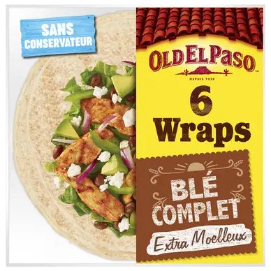 Wraps de blé complet x6 OLD EL PASO 350g